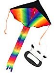 Large Delta Kite / Rainbow Kite (200’ of Line) – Easy to Assemble, Launch, Fly – Premium Quality, One of the Best Kites for Kids / Kites for Adults – Great Beginner Kite