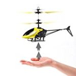 Children Flying Toys, RC Ball Drone Helicopter Ball Built-in Shinning LED Lighting for Kids Toy (Yellow)