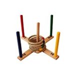 Ring Toss Set – Quoits Game for Kids & Adults – Indoor or Outdoor Game with Rope Rings – Boys & Girls Can Play This Fun Lawn Game at BBQ, Tailgating Parties