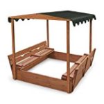 Badger Basket Covered Convertible Cedar Sandbox with Canopy and Bench Seats