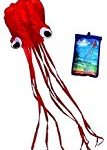 Hengda Kite Software Octopus Flyer Kite with Long Colorful Tail for Kids, 31-Inch Wide x 157-Inch Long, Large, Red