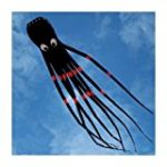 Amazona’s Presentz® Black 3D 24ft Large Octopus Paul Parafoil Kite Black with Handle & String, Beach Park Outdoor Fun