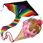 aGreatLife Huge Rainbow Kite and Ice Cream Kite: Double the Fun and Adventure with Two of the Best Selling Easy Flyer Kites for Outdoor Games in One Amazing Bundle – Perfect Gifts for Kids and Adults