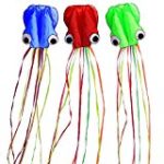 Hengda Kite-Pack 3 Colors(Red&Green&Blue)Beautiful Large Easy Flyer Kite for Kids-software octopus-It’s BIG! 31 Inches Wide with Long Tail 157 Inches Long-Perfect for Beach or Park by Hengda kite