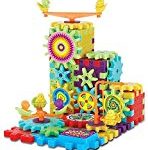 81 Piece Funny Bricks Gear Building Toy Set – Interlocking Learning Blocks – Motorized Spinning Gears