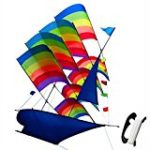 Tresbro 38 Inches Large Easy Flyer 3D Intelligence Sailing Ship Rainbow Kite,Perfect Beach or Park Outdoor Activities Game Kite for Kids and Adults