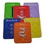 Yoovi Early Learning Basic Life Skills Learn to Dress Boards – Zip, Snap, Button, Buckle, Lace & Tie 6 pcs/set