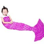 Scaly Mermaid Tail Blanket Girls Toys and Gifts Handmade Knitted Living Room Sofa Throws Perfect Birthday Present for Any Girls 55.18 Inch X 27.56 Inch (Scaly-Kids-Bright Pink)