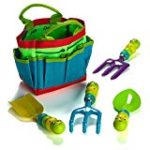 Prextex Metal, Sturdy Garden Tools, Kids Garden Tool Set Includes Canvas Tote and 4 Garden Tools with Adorable Bugs as Tool Handles