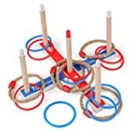 Maggift Ring Toss Game for Kids with 5 Rope Rings, 10 Plastic Rings, Carrying Bag Quoits Game for Kids Adults Indoor or Outdoor Game