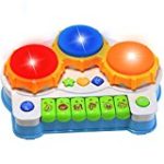 iGeeKid Kids&Infant Music Learning and Development Toys Electronic Musical Piano Keyboard Drums for Toddler Early Educational Game