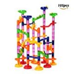 FUNTOK 105pcs Marble Run Railway Toys Construction Child Building Blocks Toys