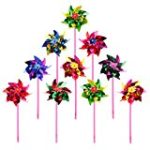 Lulujan Rainbow Wind Spinners DIY Educational Kid Toys Outdoor Pinwheels Garden Decor for Kids Men Women 10-Piece (Colorful)