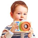 DZT1968 1pc Pretending Wooden Toys My First Camera For 18 months Kids Play Kaleidoscope Picture Lens (A)