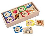 Melissa & Doug Self-Correcting Alphabet Wooden Puzzles With Storage Box (52 pcs)