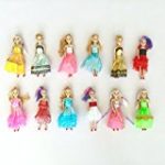 Miniature Barbie doll 12 pack playset bundle with princess and fashion clothes accessories. Great for birthday party favors, tea parties, and dollhouses. 6″ tall