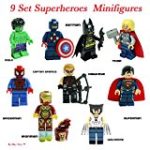 Super Heroes Figures, 9 Set Super Heroes Marvel & DC Avengers Mini Figures include Batman, Spiderman, Ironman, Thor, Superman, Wolverine, Captain America, Hawkeye, and The Hulk. Mini Figures Toys