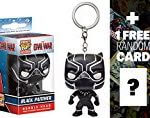 Black Panther: Pocket POP! x Captain America Civil War Mini-Bobble Head Figure Keychain + 1 FREE Official Marvel Trading Card Bundle (095147)